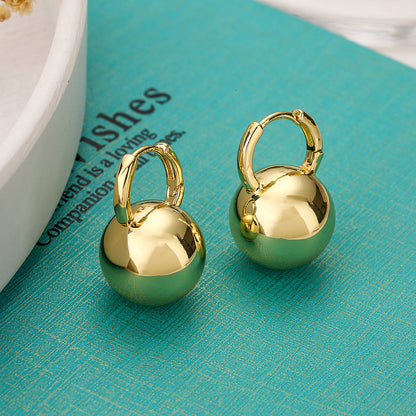 1 Pair Simple Style Commute Solid Color Plating Copper 18k Gold Plated Earrings