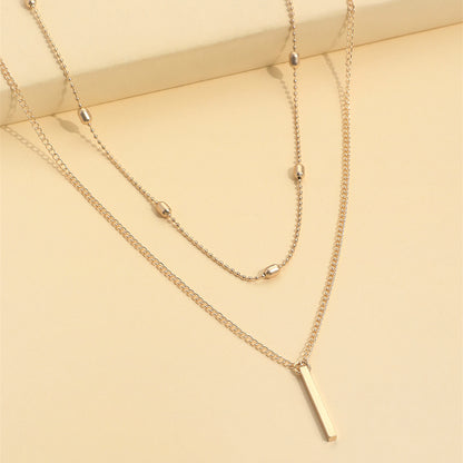 Elegant Simple Style Korean Style Geometric Alloy Copper Women's Double Layer Necklaces