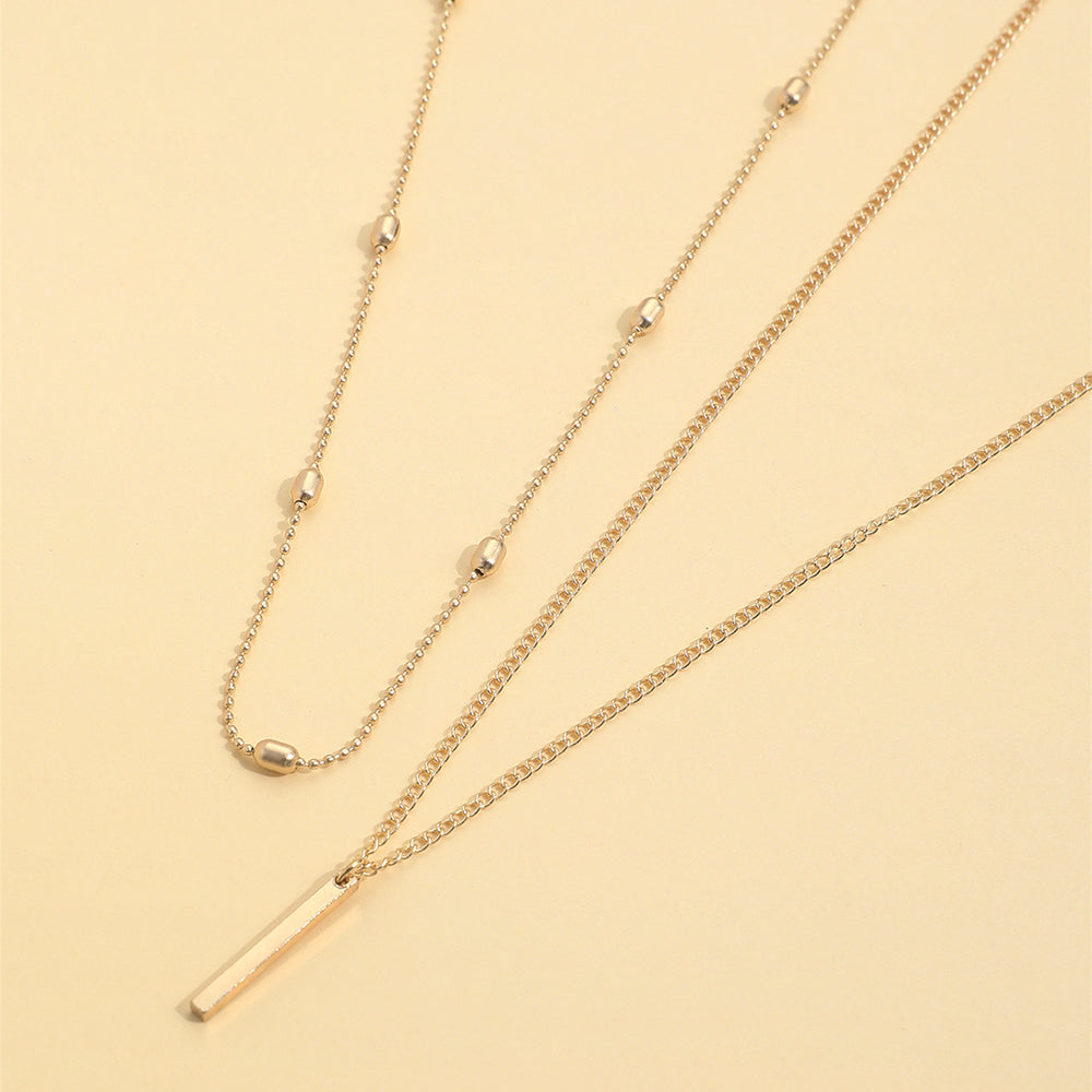 Elegant Simple Style Korean Style Geometric Alloy Copper Women's Double Layer Necklaces