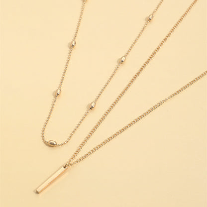 Elegant Simple Style Korean Style Geometric Alloy Copper Women's Double Layer Necklaces