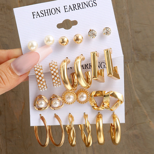 1 Set Casual Vintage Style Solid Color Asymmetrical Hollow Out Inlay Alloy Artificial Gemstones Earrings