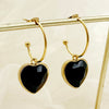 1 Pair Lady Sweet Heart Shape Plating Inlay Stainless Steel Zircon Gold Plated Drop Earrings