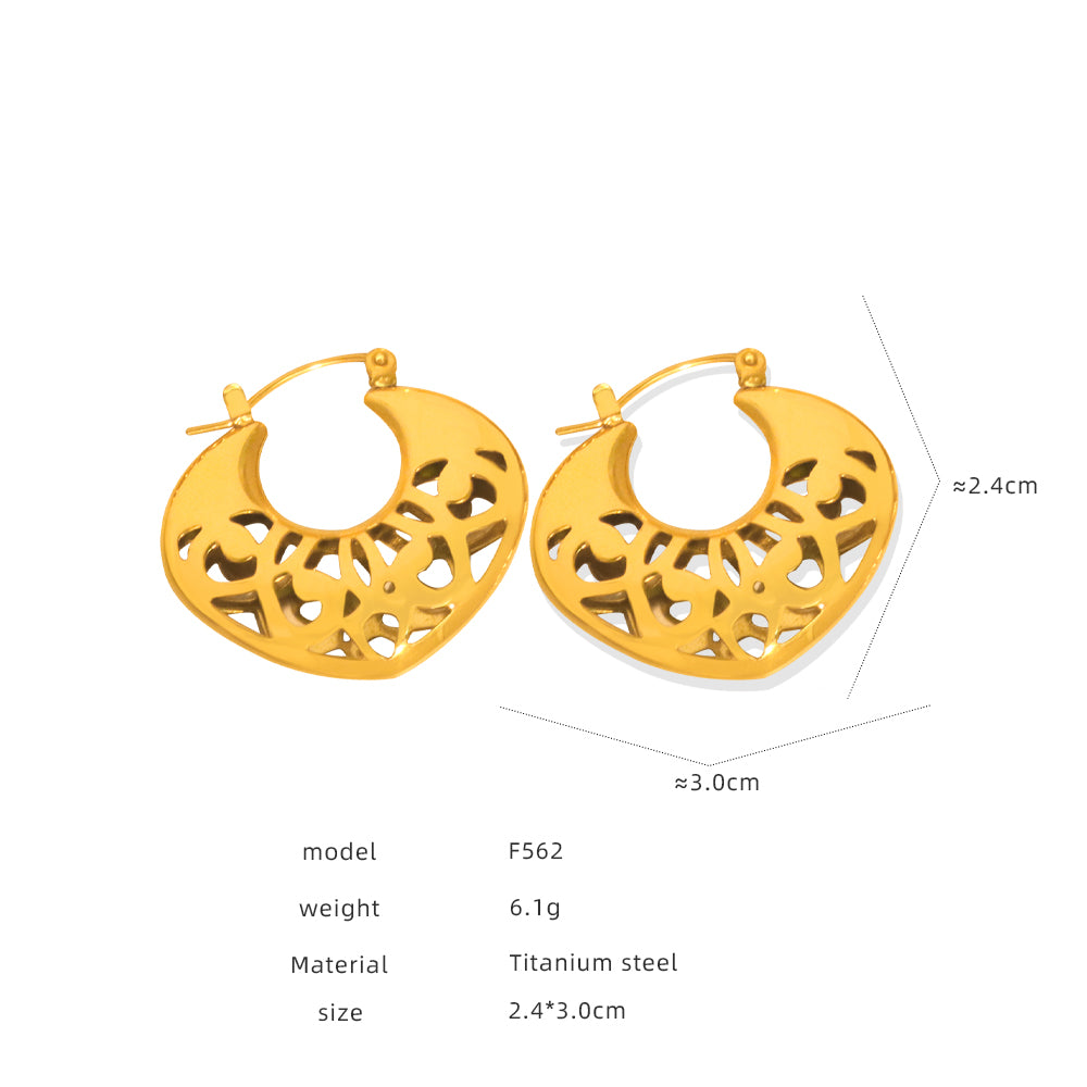 1 Pair Ig Style Streetwear Geometric Plating Titanium Steel 18k Gold Plated Earrings