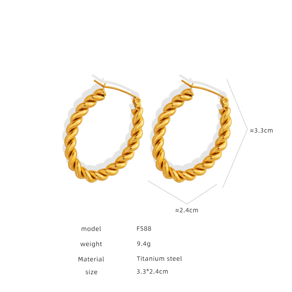 1 Pair Ig Style Streetwear Geometric Plating Titanium Steel 18k Gold Plated Earrings