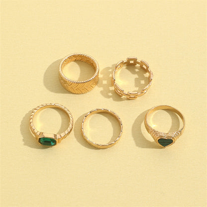 Elegant Retro Heart Shape Alloy Plating Inlay Artificial Gemstones Women's Open Rings