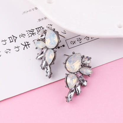 1 Pair Simple Style Water Droplets Plating Inlay Alloy Gold Plated Ear Studs