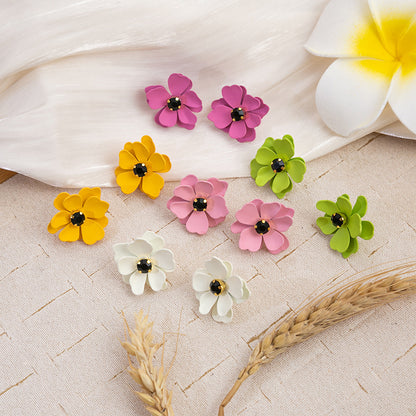 1 Pair Vintage Style Simple Style Roman Style Flower Alloy Ear Studs
