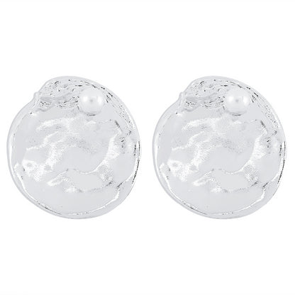 1 Pair Vintage Style Round Inlay Imitation Pearl Alloy Pearl Ear Studs