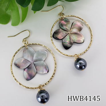 Simple Style Flower Shell Plating Women's Drop Earrings 1 Pair