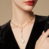 Elegant Lady Geometric Freshwater Pearl Copper Pendant Necklace In Bulk