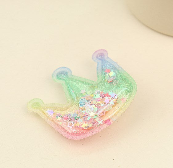 Sweet Heart Shape Crown Bow Knot Plastic Hair Clip