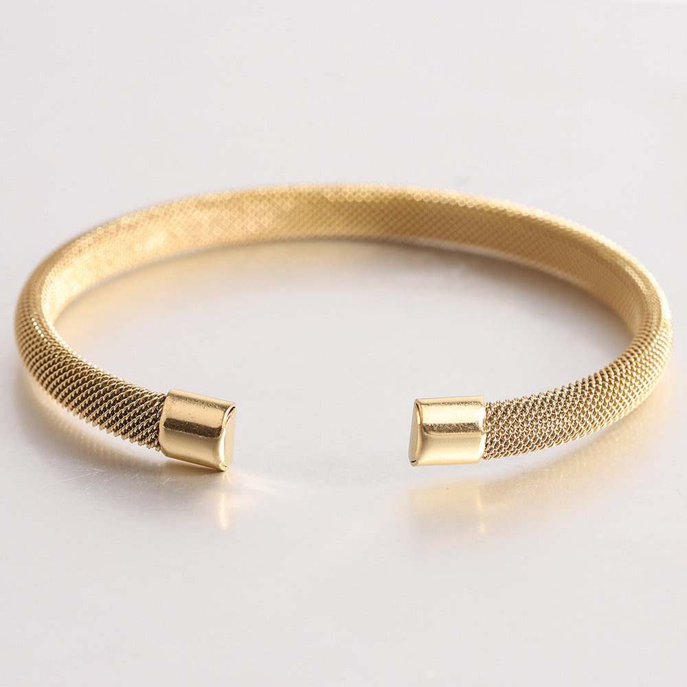 Simple Style Solid Color Titanium Steel Bangle In Bulk