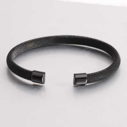 Simple Style Solid Color Titanium Steel Bangle In Bulk