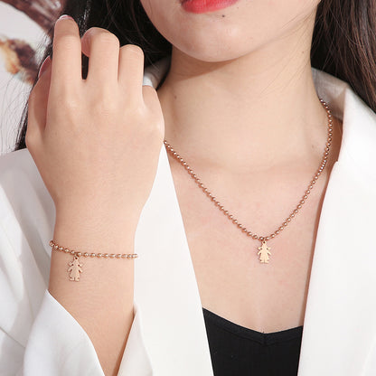 Casual Simple Style Geometric Stainless Steel Plating 18k Gold Plated Bracelets Necklace