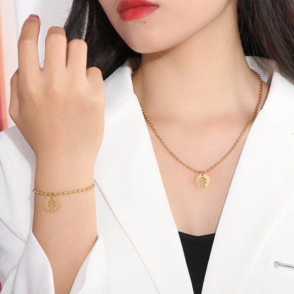 Casual Simple Style Geometric Stainless Steel Plating 18k Gold Plated Bracelets Necklace