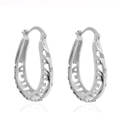 1 Pair Streetwear Flower Metal Hoop Earrings