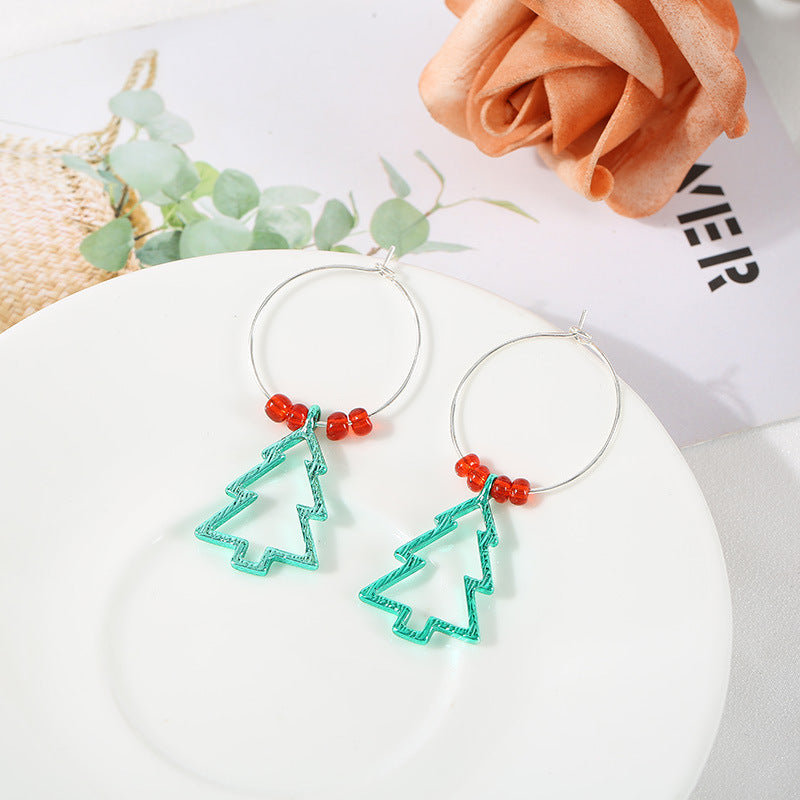 1 Pair Ethnic Style Christmas Tree Enamel Alloy Iron Drop Earrings