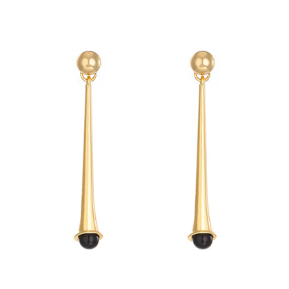 1 Pair Vintage Style Simple Style Solid Color Plating Alloy 14k Gold Plated Silver Plated Drop Earrings