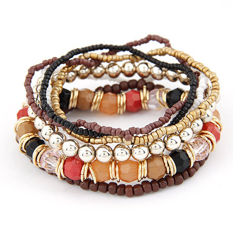 Wholesale Jewelry Ethnic Style Bohemian Geometric Alloy Seed Bead Bracelets