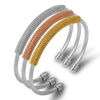 Commute Color Block Stainless Steel Gold Plated Bangle In Bulk