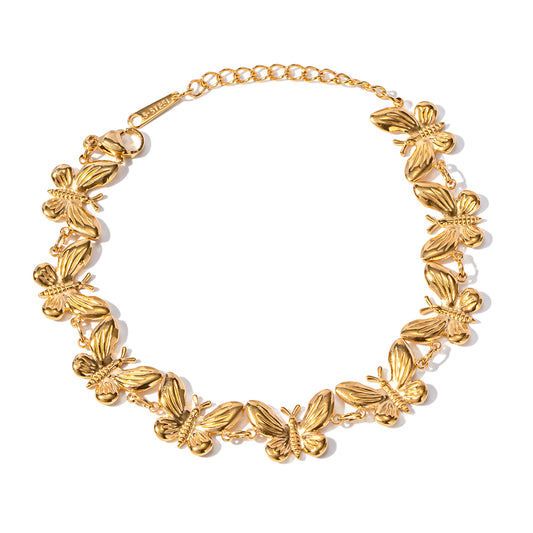 Elegant Butterfly Stainless Steel 18k Gold Plated Bracelets In Bulk