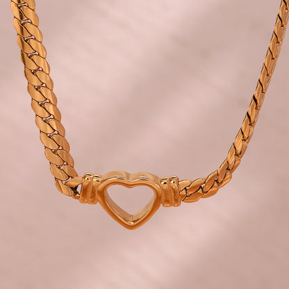 Simple Style Heart Shape Stainless Steel Plating 18k Gold Plated Necklace