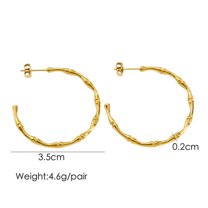 1 Pair Classic Style C Shape Plating Stainless Steel Earrings