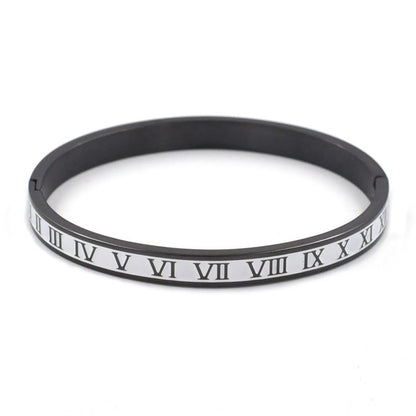 Streetwear Roman Numeral Stainless Steel Bangle In Bulk