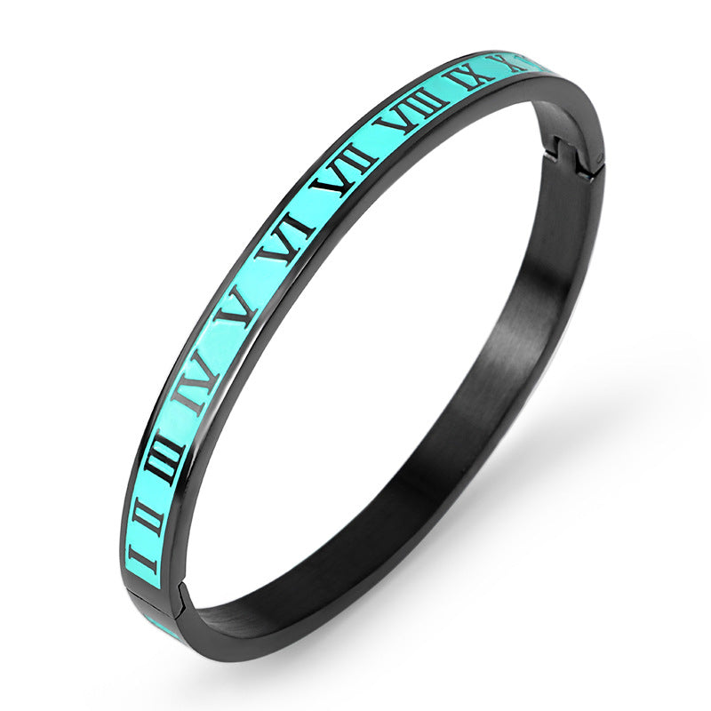 Streetwear Roman Numeral Stainless Steel Bangle In Bulk