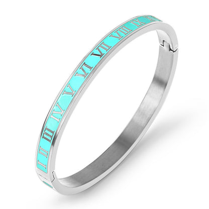 Streetwear Roman Numeral Stainless Steel Bangle In Bulk