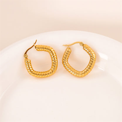1 Pair Simple Style Irregular Round Plating Stainless Steel 18k Gold Plated Ear Studs