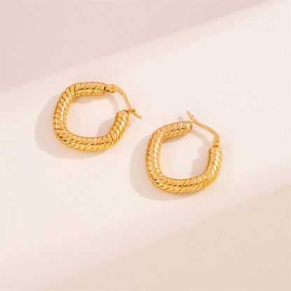 1 Pair Simple Style Irregular Round Plating Stainless Steel 18k Gold Plated Ear Studs