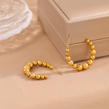 1 Pair Simple Style Irregular Round Plating Stainless Steel 18k Gold Plated Ear Studs