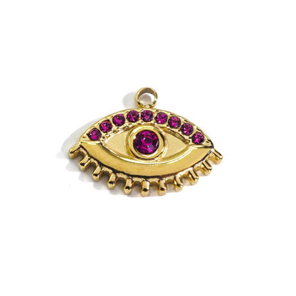 1 Piece 304 Stainless Steel Zircon 14K Gold Plated Eye