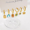 1 Piece Modern Style Geometric Enamel Plating Inlay Stainless Steel Earrings