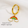 1 Piece Modern Style Geometric Enamel Plating Inlay Stainless Steel Earrings