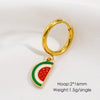 1 Piece Modern Style Geometric Enamel Plating Inlay Stainless Steel Earrings