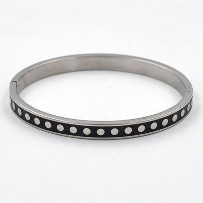 Streetwear Round Dots Stainless Steel Bangle In Bulk