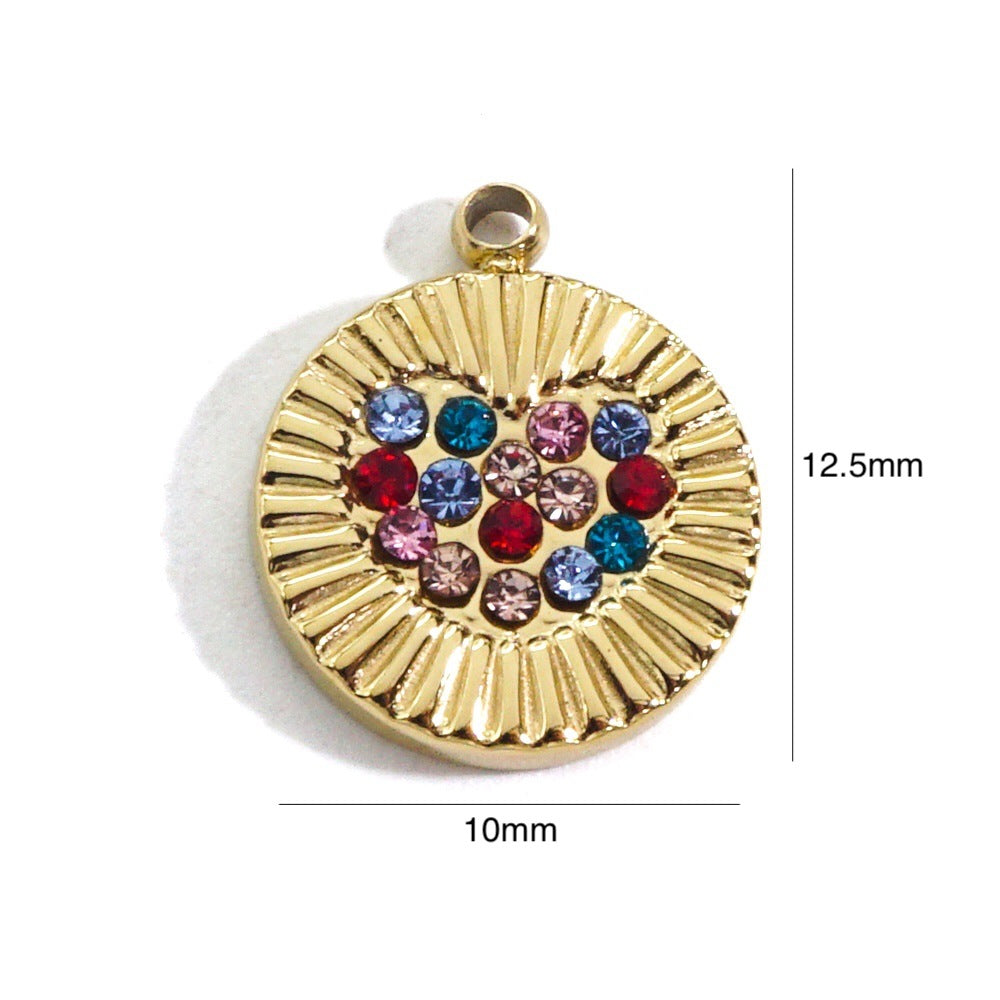 1 Piece 304 Stainless Steel Artificial Gemstones 14K Gold Plated Star Flower