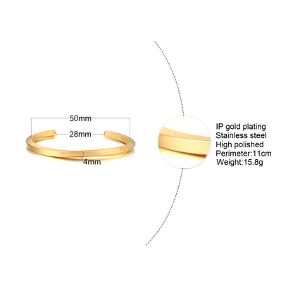 Ig Style Streetwear Solid Color Stainless Steel Bangle In Bulk