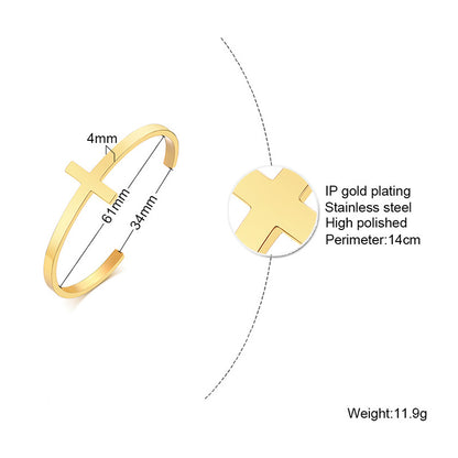 Casual Streetwear Geometric Stainless Steel Plating 18k Gold Plated Bangle