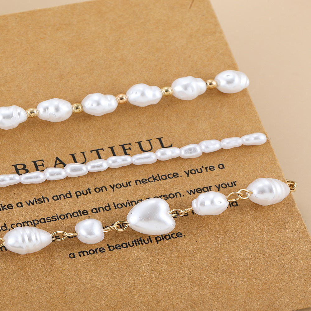 Elegant Baroque Style Commute Geometric Imitation Pearl Alloy Wholesale Bracelets