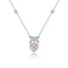 Fairy Style Heart Shape White Copper Zircon Pendant Necklace In Bulk