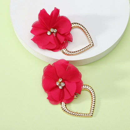 1 Pair Retro Flower Metal Plating Women's Drop Earrings