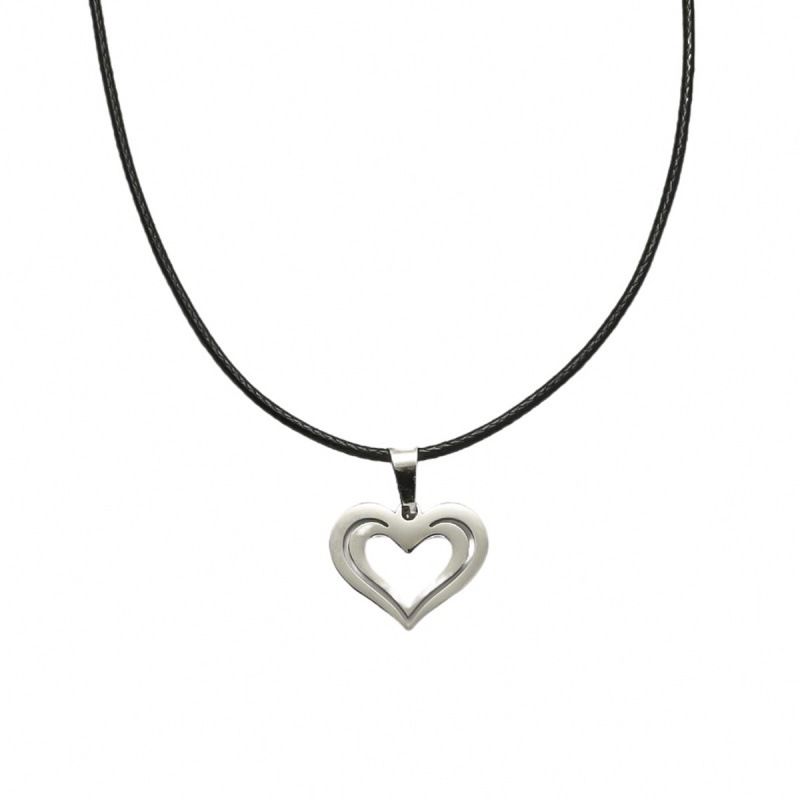 Commute Heart Shape Stainless Steel Pendant Necklace