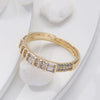 Casual Elegant Geometric Copper Inlay Zircon Open Rings