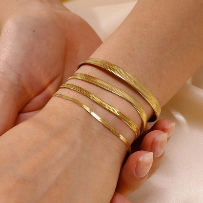 Ig Style Classic Style Solid Color Stainless Steel Plating 18k Gold Plated Bracelets
