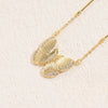 Casual Lady Butterfly Bow Knot Stainless Steel Copper 14k Gold Plated Shell Zircon Pendant Necklace In Bulk