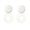 1 Pair Simple Style Round Sector Flower Plating Inlay Stainless Steel Zircon Gold Plated Earrings