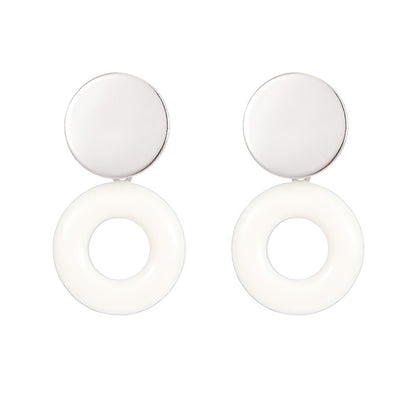 1 Pair Simple Style Round Sector Flower Plating Inlay Stainless Steel Zircon Gold Plated Earrings